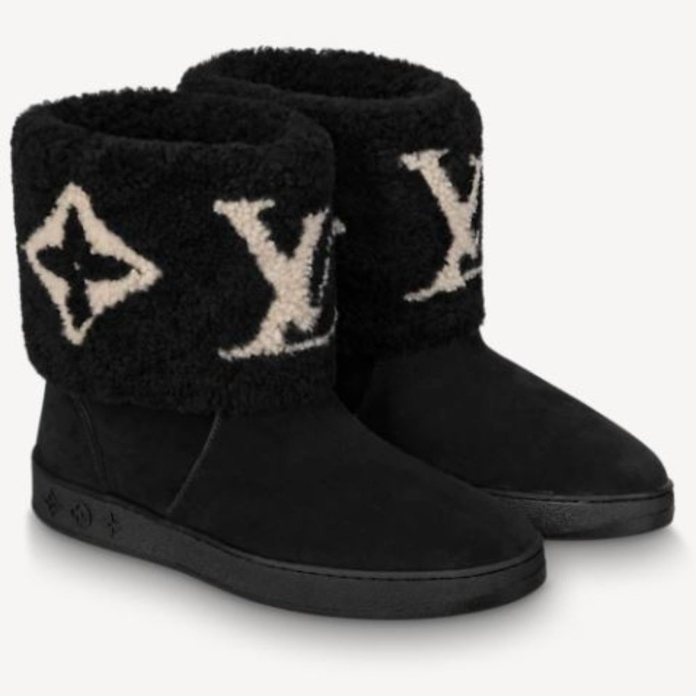 NEW LOUIS VUITTON SNOWDROP FLAT ANKLE BOOT SZ39/9